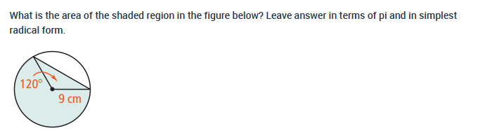 What is the area of the shaded region in the