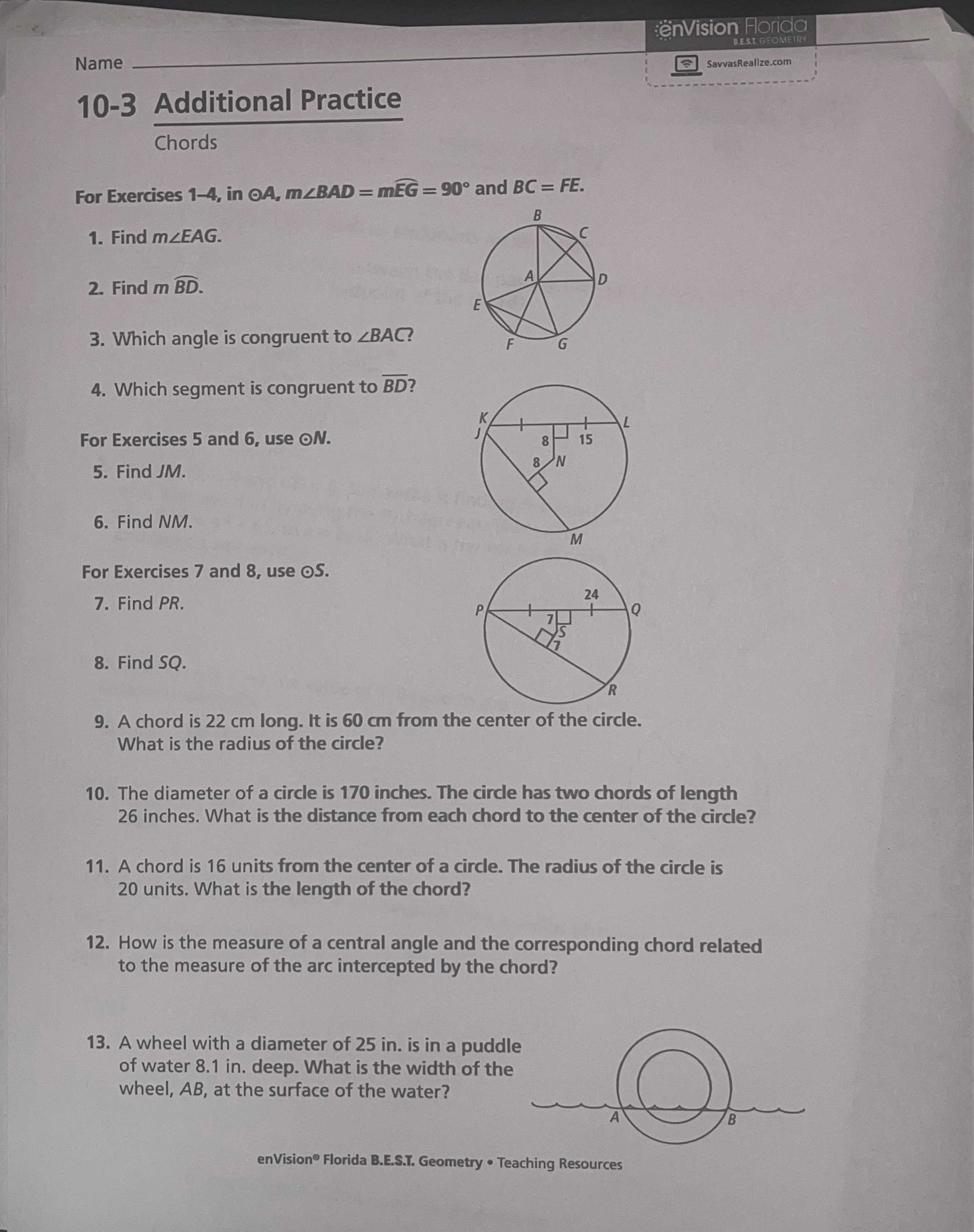 enVision Florida Name SavvasRealize.com 10-3