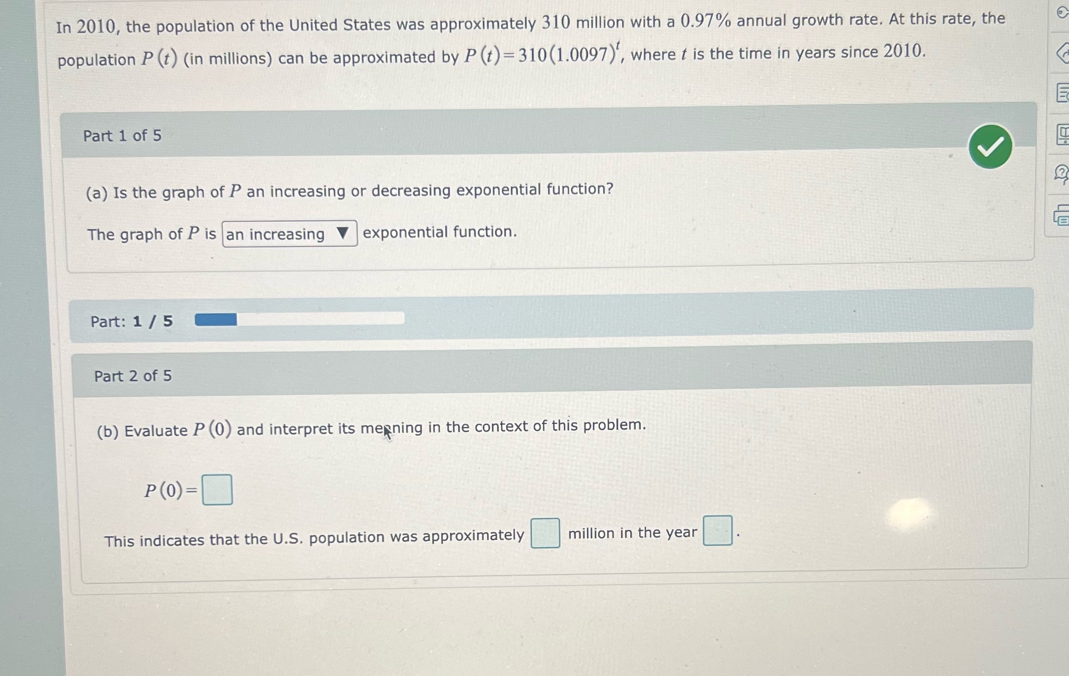 In 2010, the population of the United States was