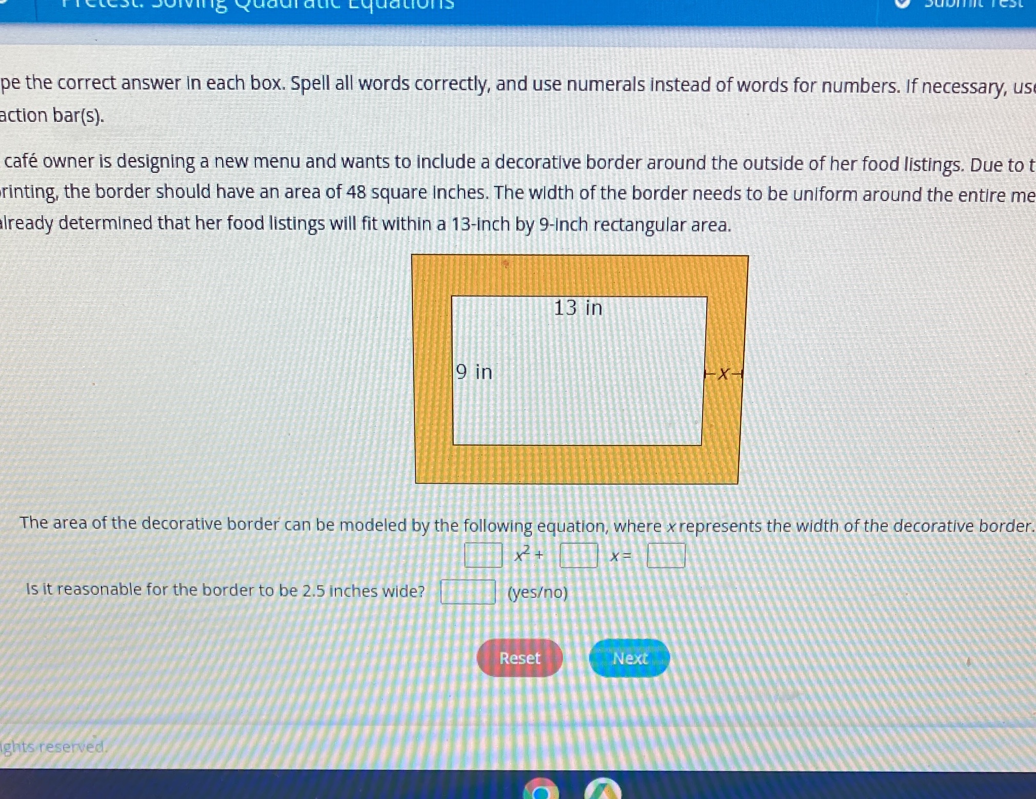 pe the correct answer in each box. Spell all