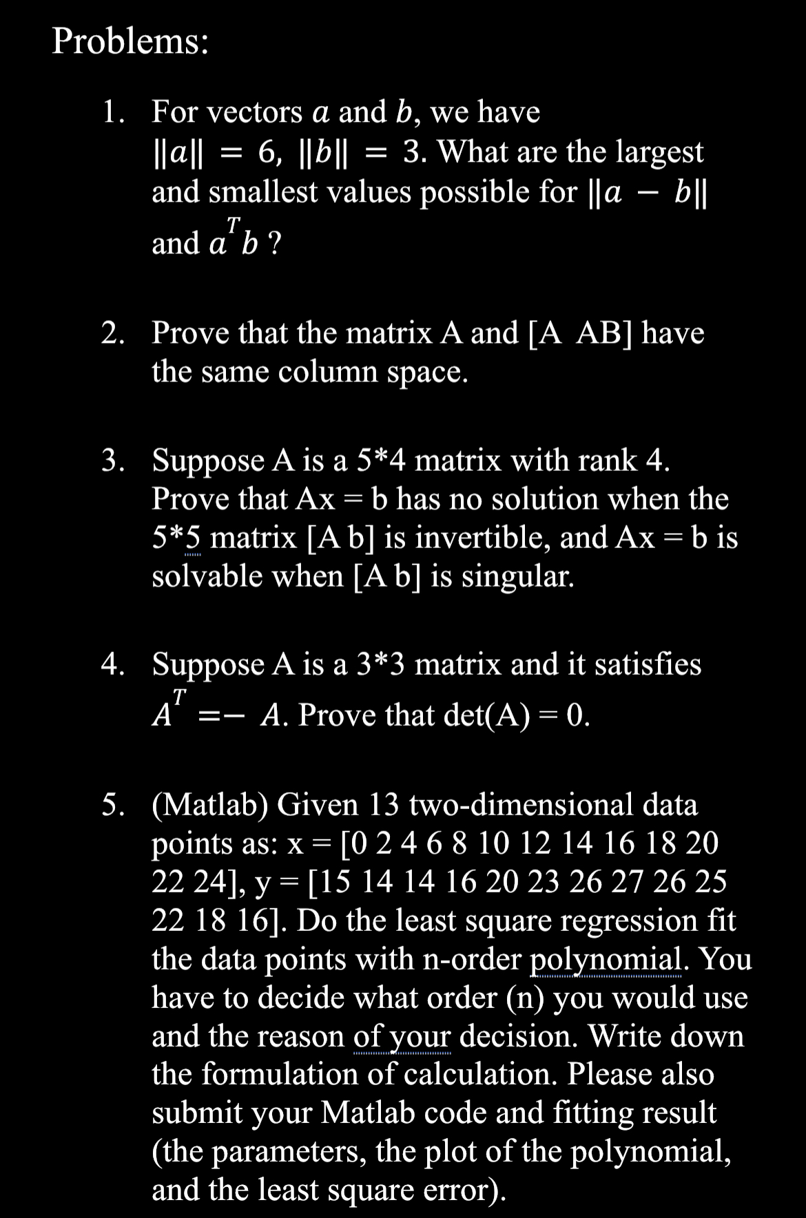 Problems: For vectors a and b, we have ?a?=6,