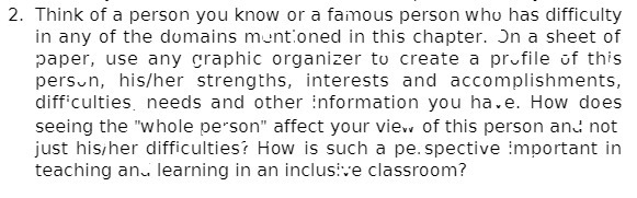 2. Think of a person you know or a famous person