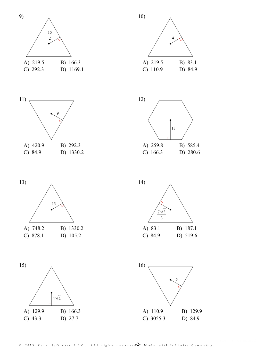 Geometry Name ID: 1 0 2023 Kuta Software LLC. All