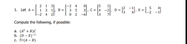 1. Let A= B = OWN 3 . C= 2 . D=6 -1. 8-13 -1 4