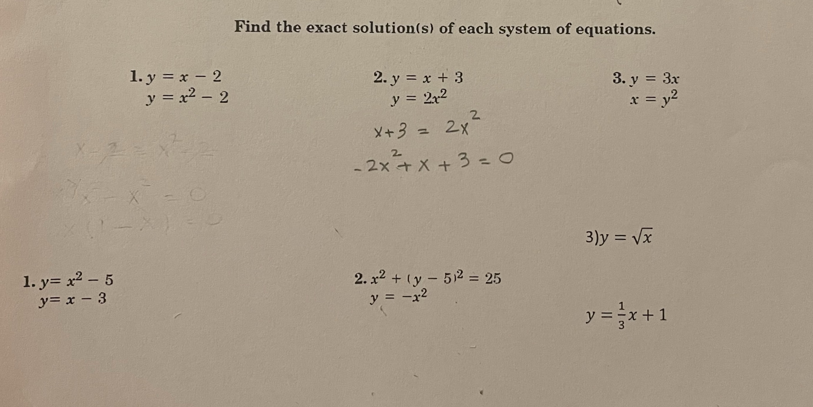 Thank you!!! Find the exact solution(s) of each