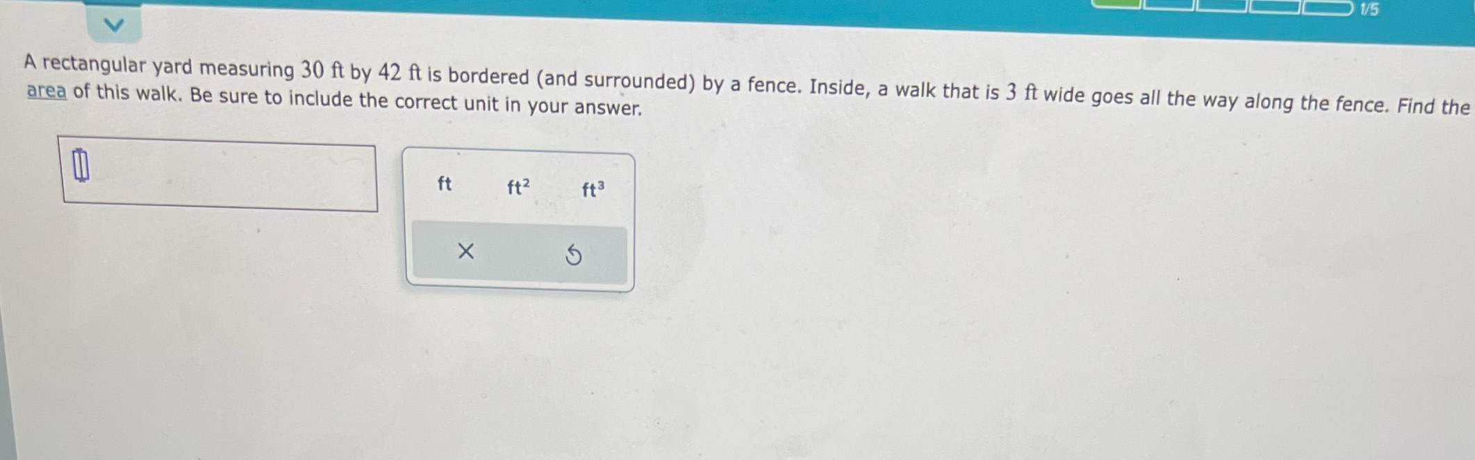 V 1/5 area of this walk. Be sure to include the