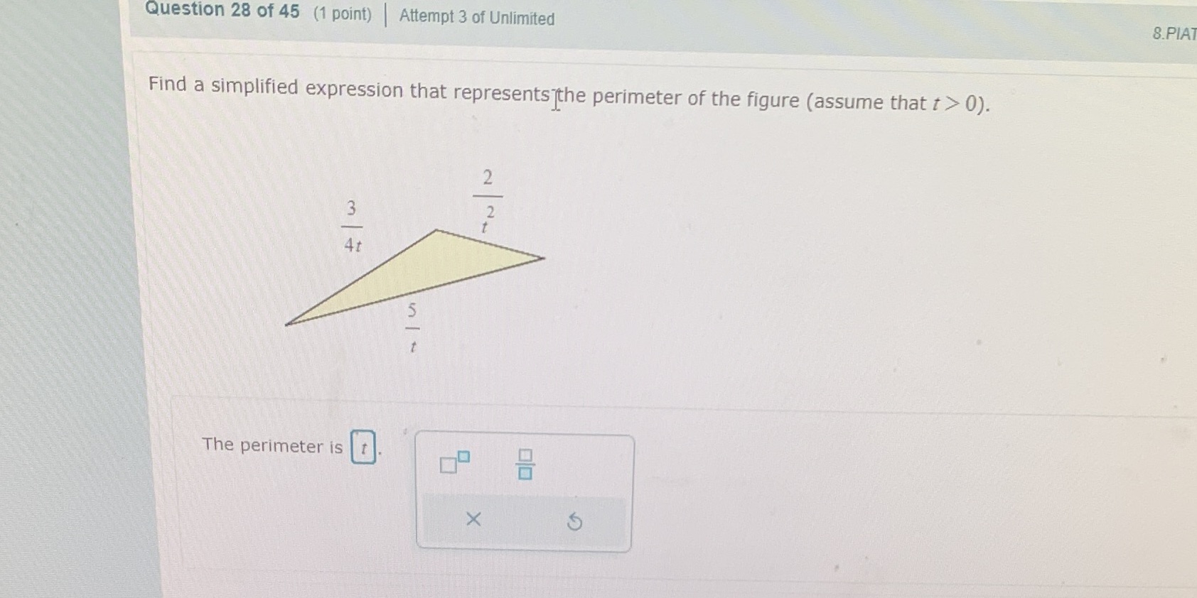 Question 28 of 45 (1 point) Attempt 3 of
