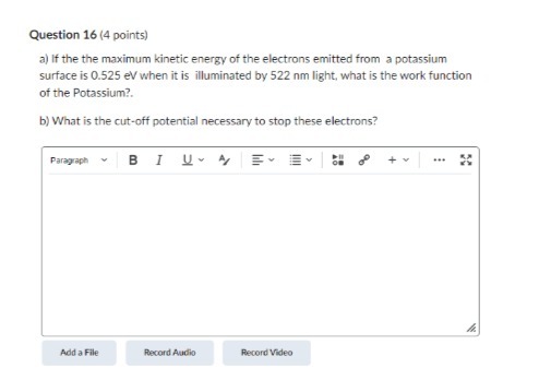 Question 16 (4 points) al If the the maximum