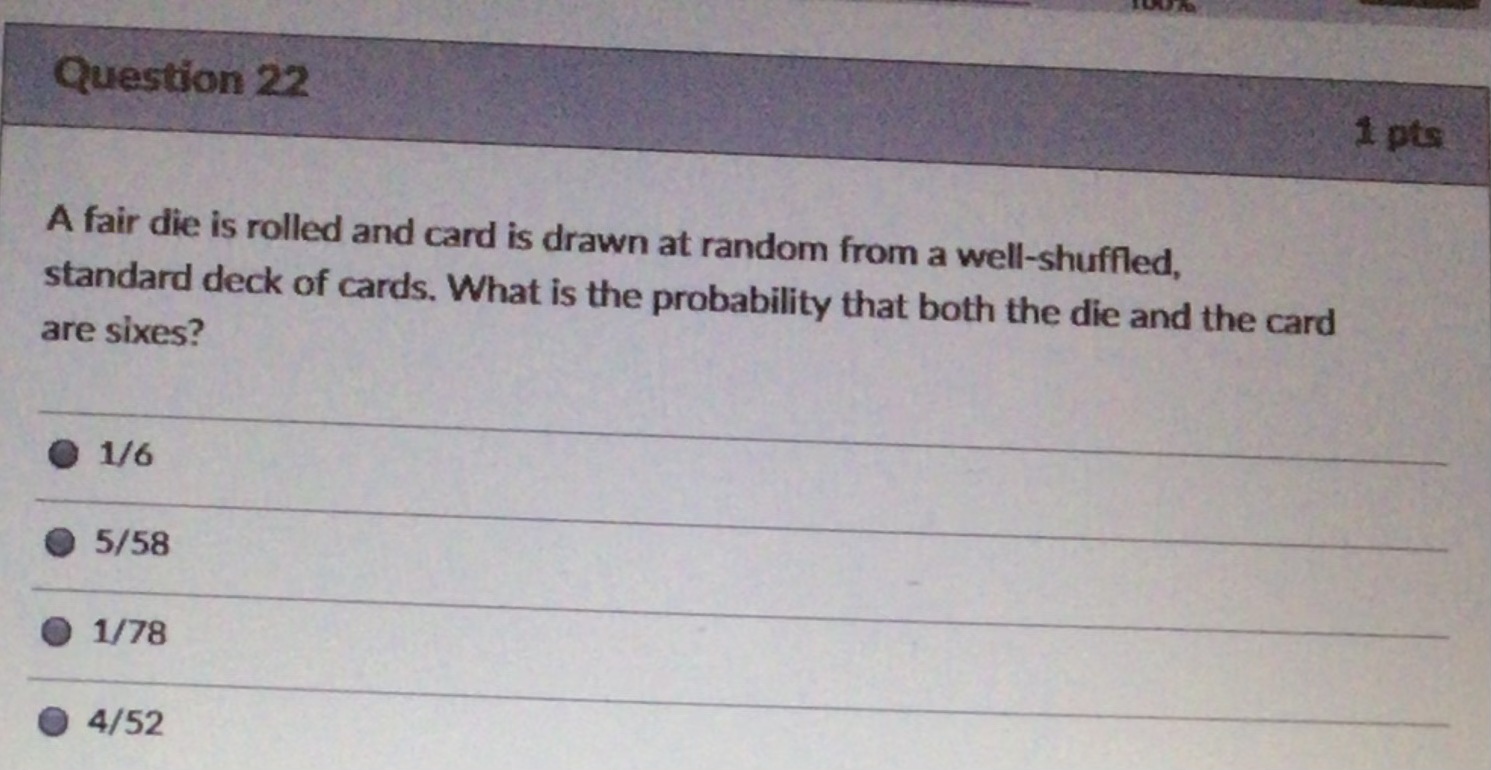 D Question 21 1 pts The odds in favour of the