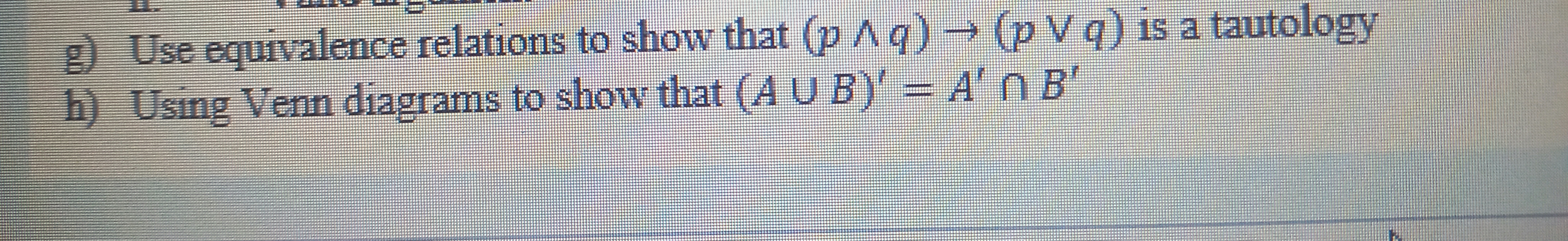 g) Use equivalence relations to show that (p / q)