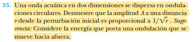 33. Una onda acuatica en dos dimensiones se
