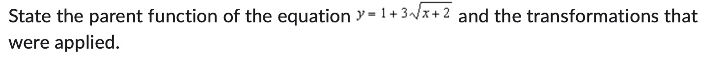 State the parent function of the equation J'= 1+