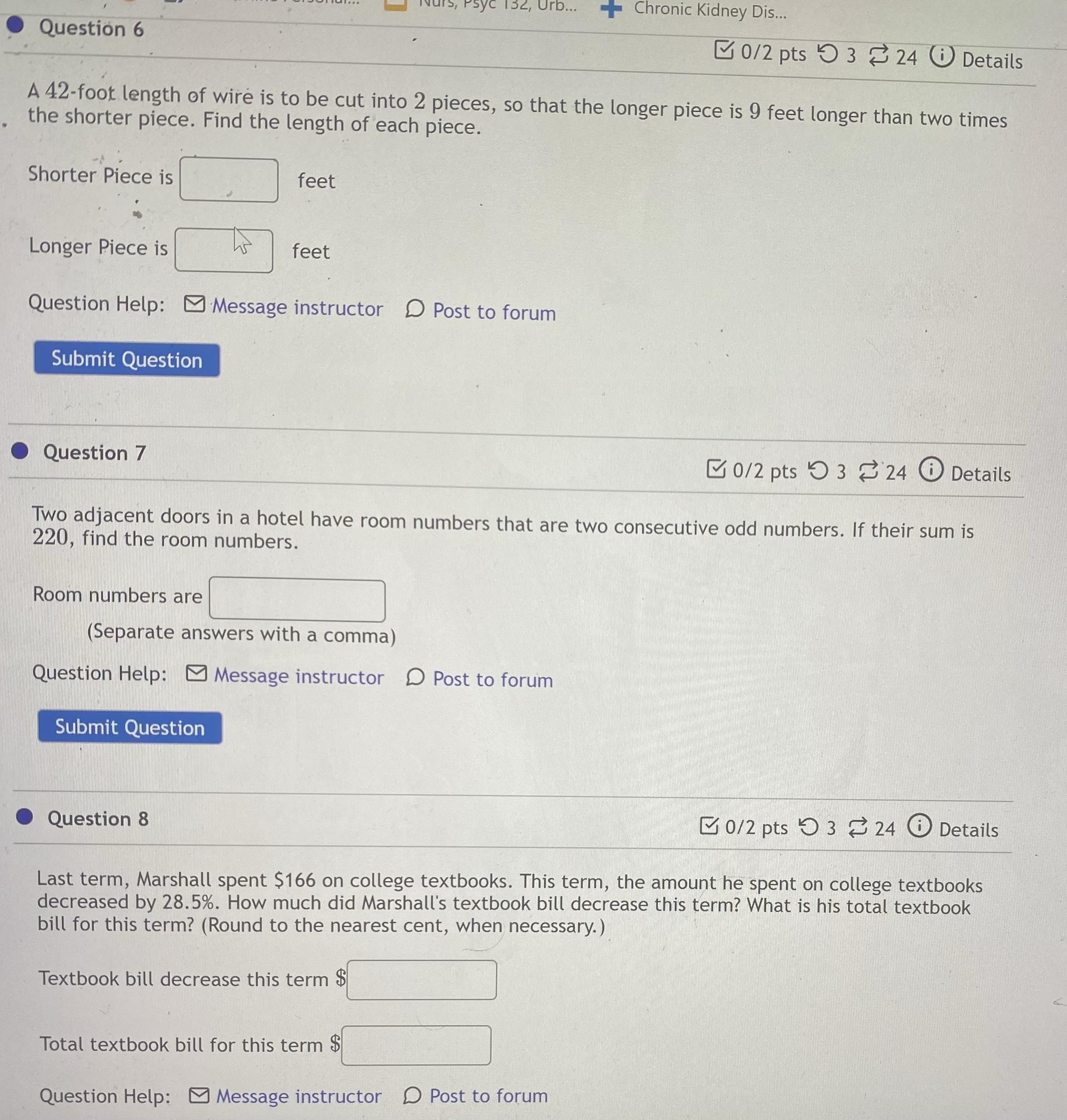 Please answer all of the questions Iin order