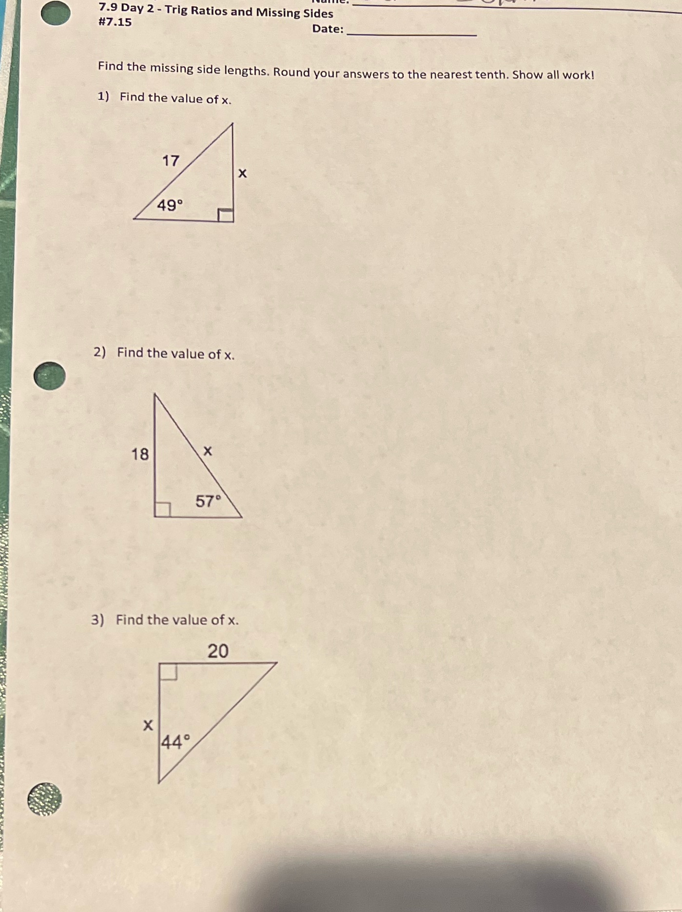 Can you solve these and show work please #7.15