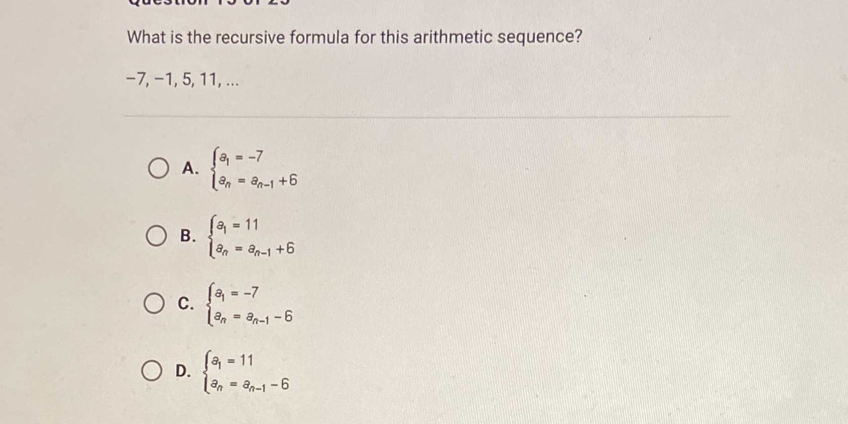 What is the recursive formula for this arithmetic