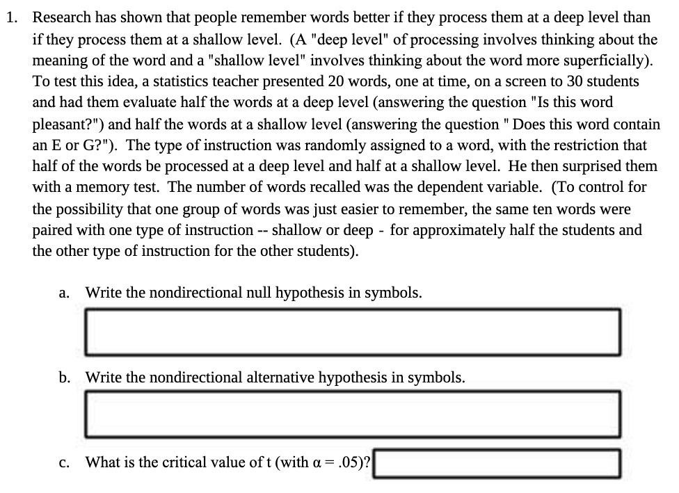 Research has shown that people remember words