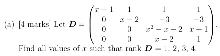 x+1 (a) [4 marks] Let D = x- 2 -3 -3 OOO 0 x2-x-2