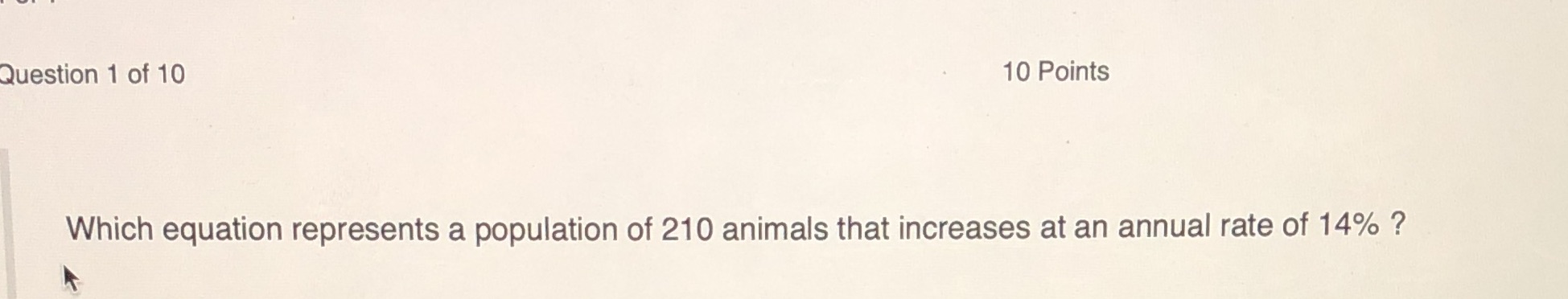 Question 1 of 10 10 Points Which equation