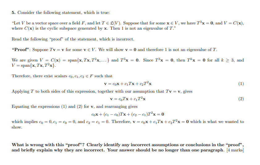 Can anyone help me with this? 5. Consider the