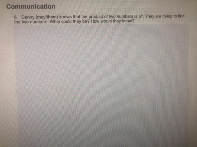 Communication 6. Denny (they/them) knows that the