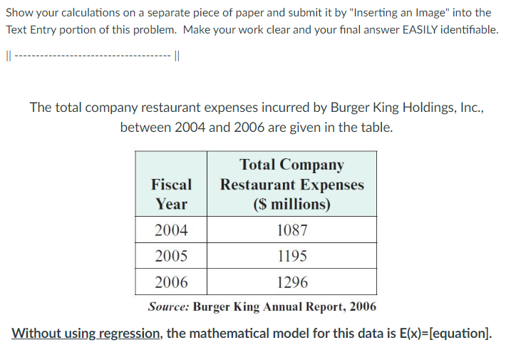 Show your calculations on a separate piece of