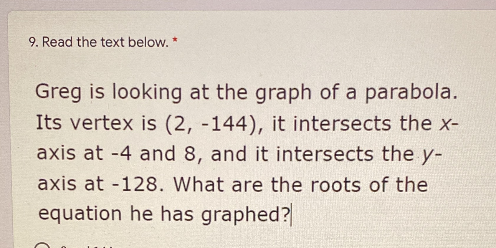 9. Read the text below. * Greg is looking at the