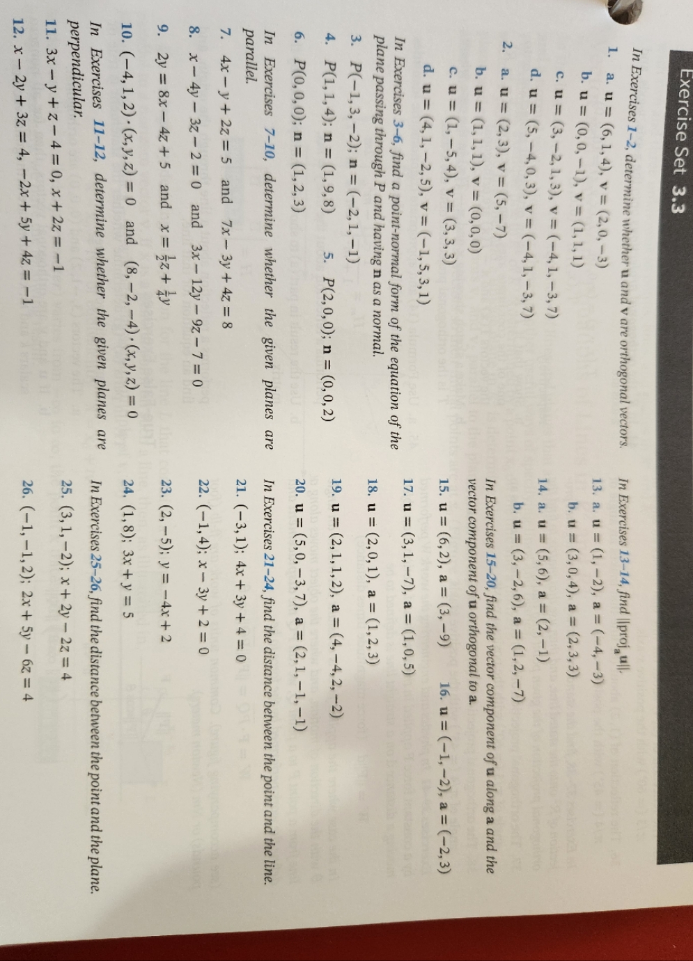 (3.3 )Questions 1, 3, 5, 7, 11, 13, 15 On paper