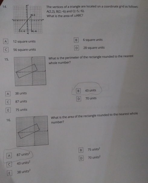 14 The vertices of a triangle are located on a