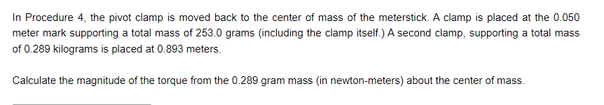 In Procedure 4, the pivot clamp is moved back to