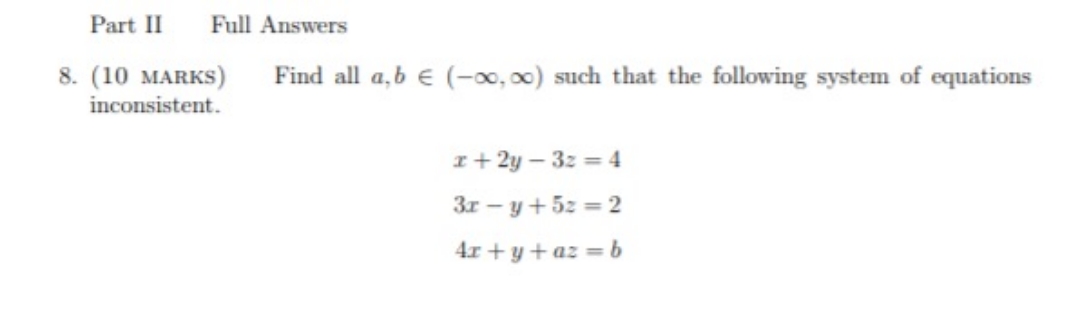 complete solution Part II Full Answers 8. (10