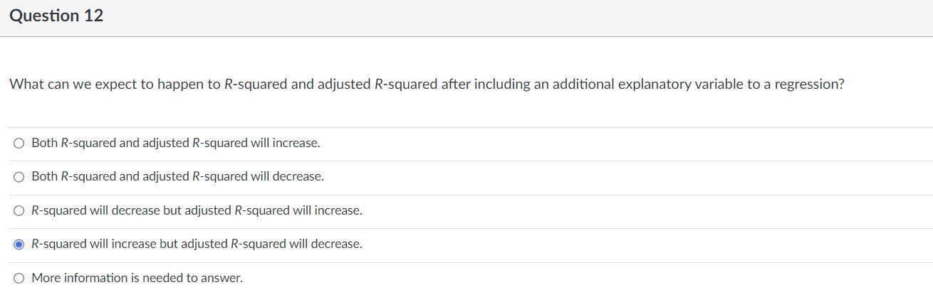 Question 12 What can we expect to happen to