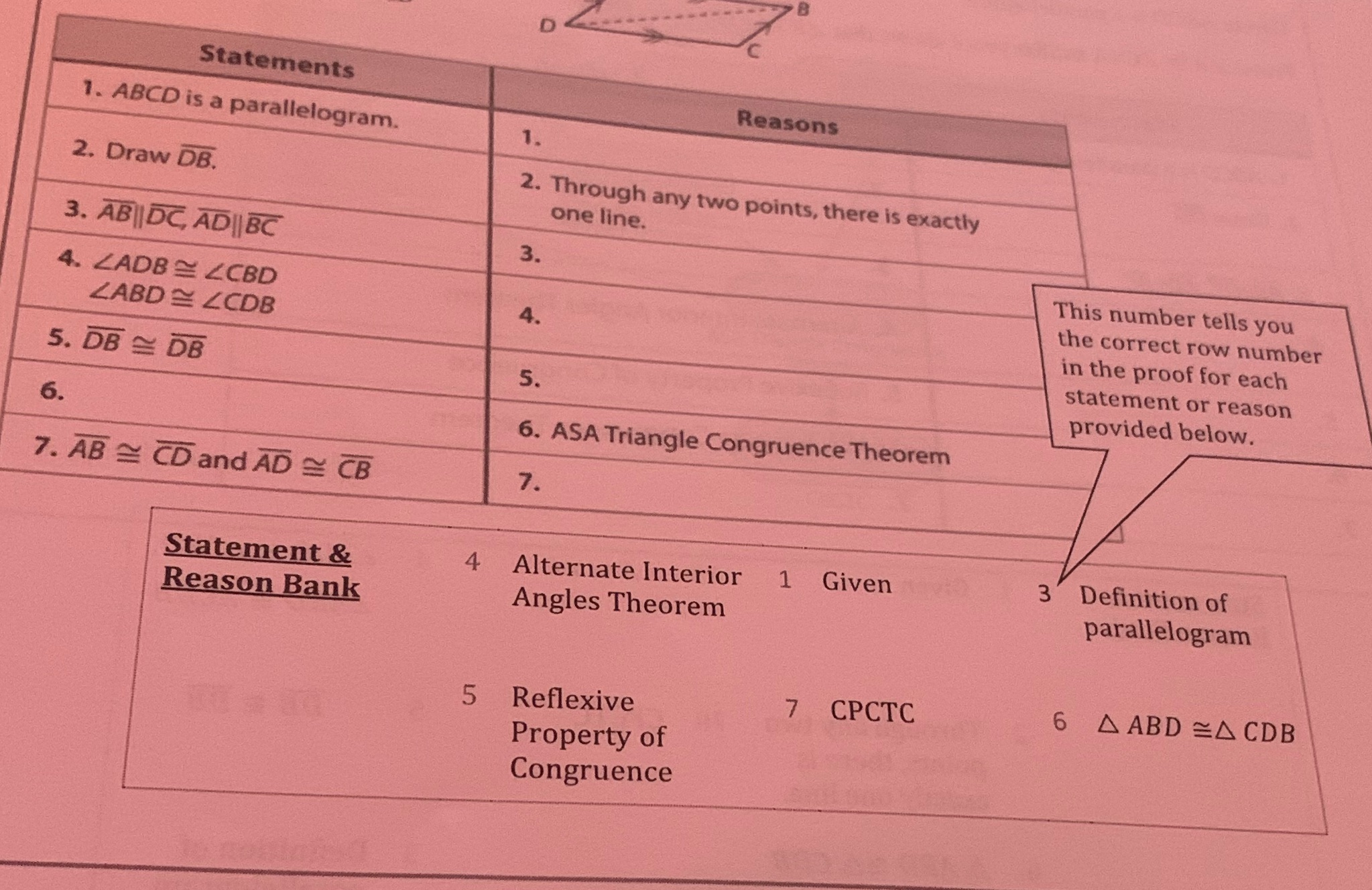 answer the reasons . D Statements Reasons 1. ABCD