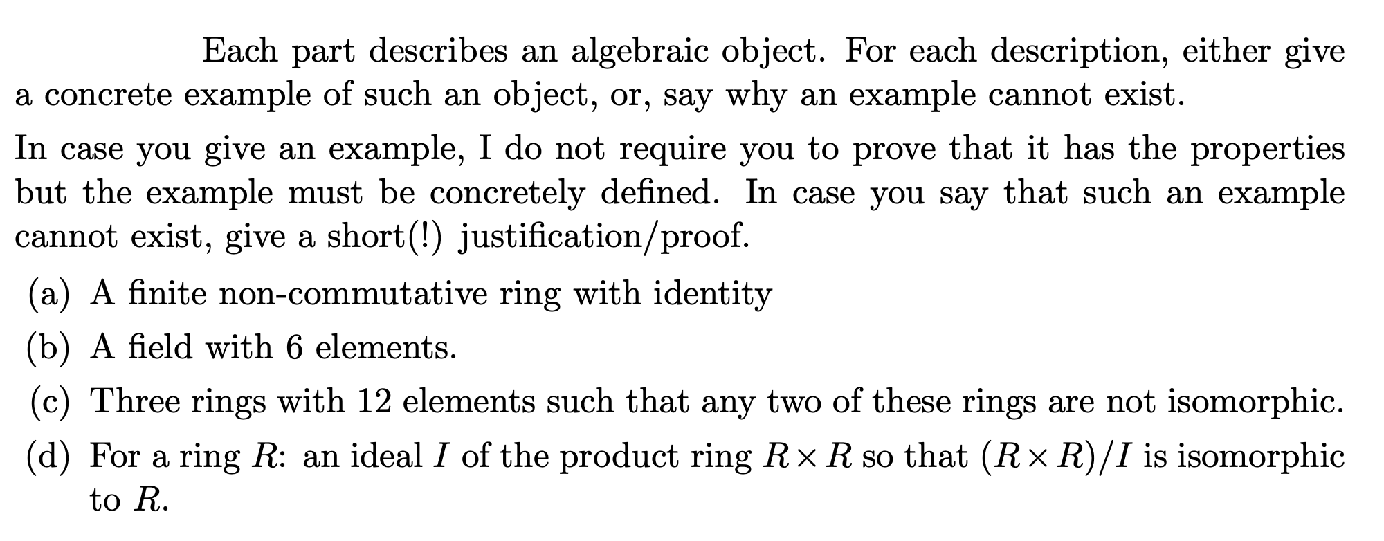 subject: abstract algebra Please show all work