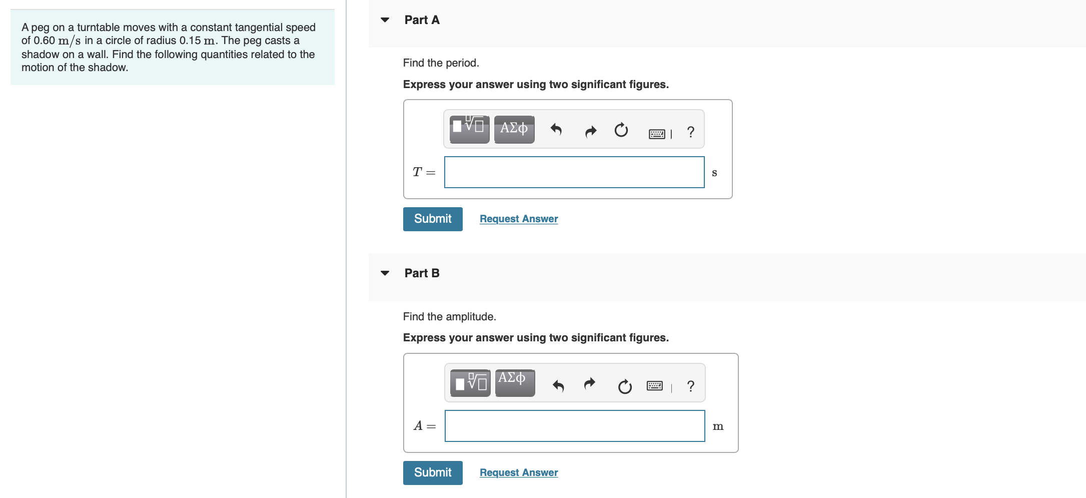 V PartA The position of a mass oscillating on a
