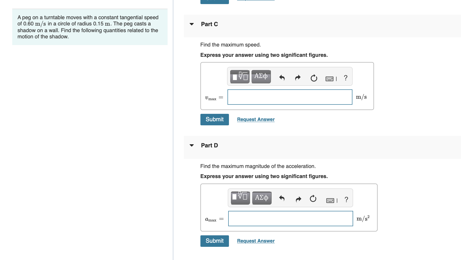 V PartA The position of a mass oscillating on a