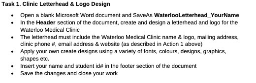 Task 1. Clinic Letterhead & Logo Design Open a