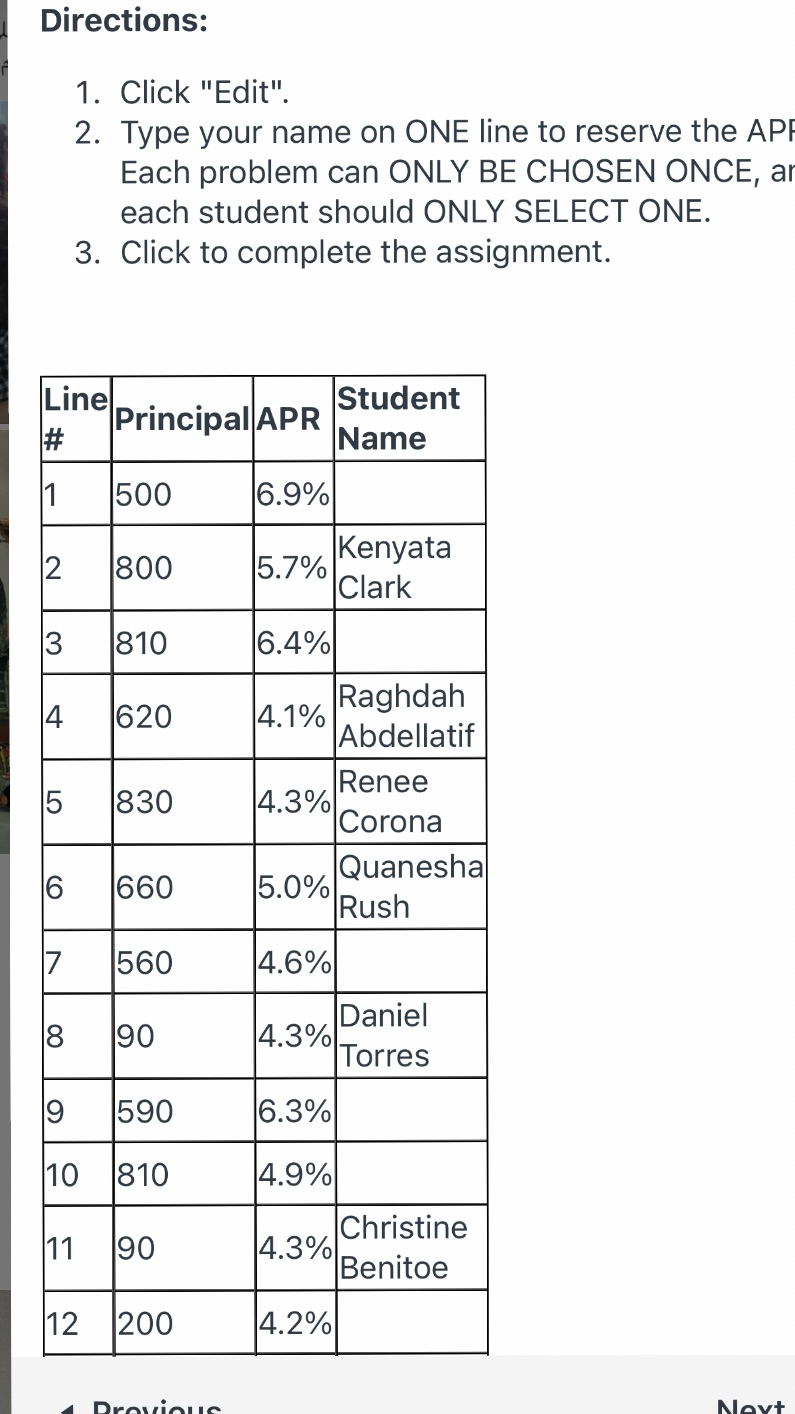 Click "Edit". Type your name on ONE line to