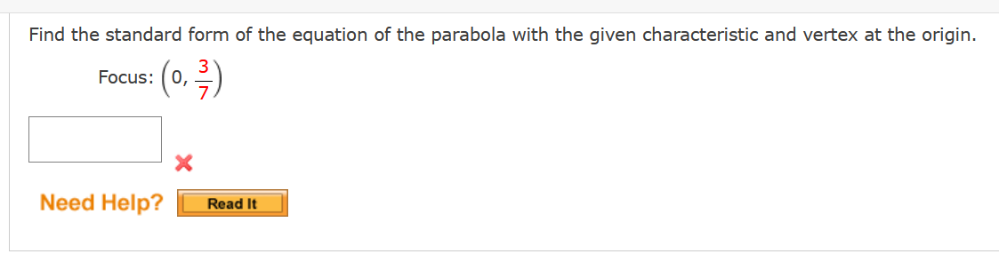 Find the standard form of the equation of the