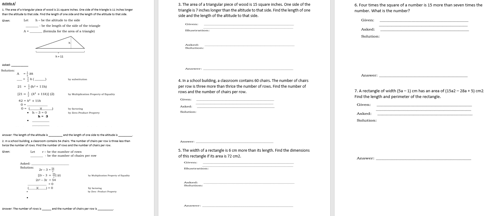 see the attachment below thankyou! Activity A/ 3.