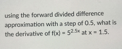 using the forward divided difference