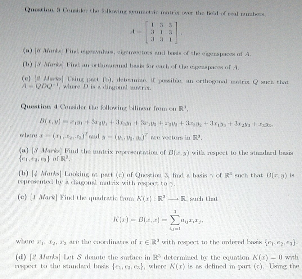 need help with question 4 Question 3 Consider the