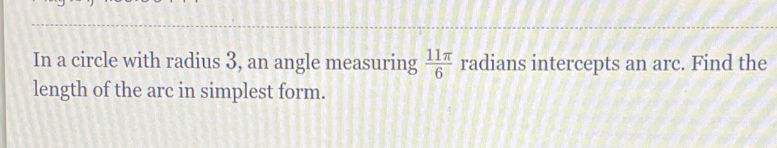 In a circle with radius 3, an angle measuring 6