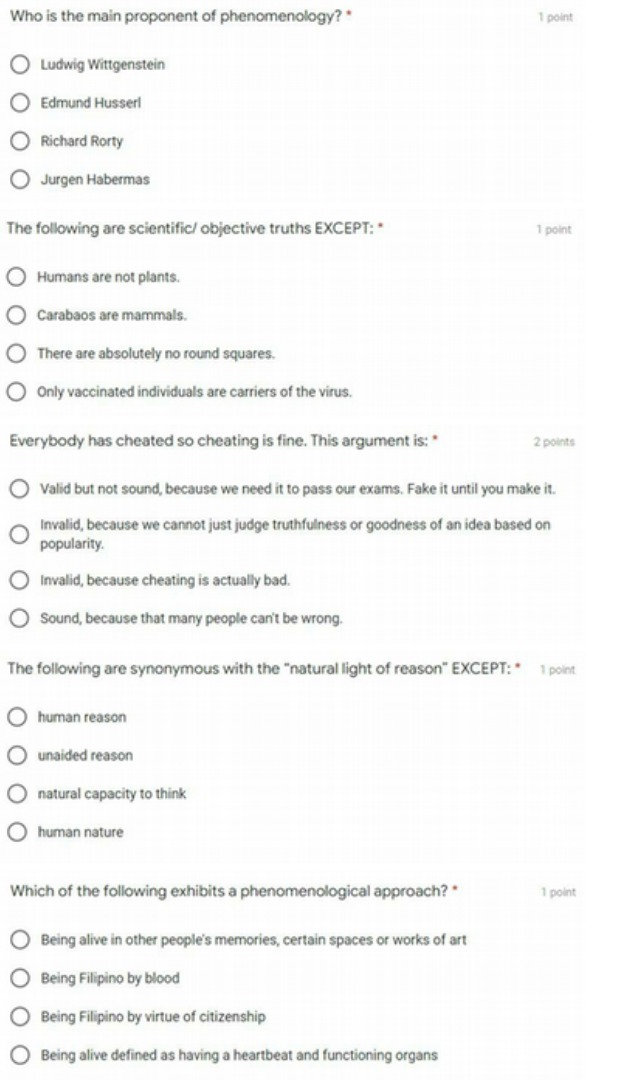 Who is the main proponent of phenomenology? * 1
