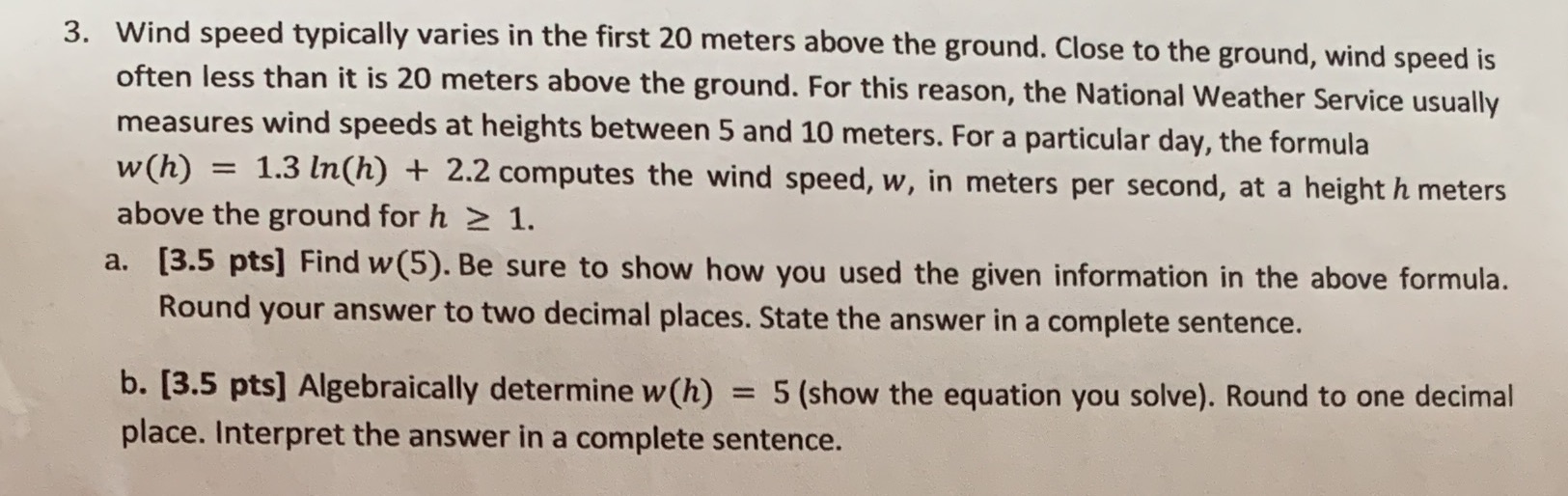 3. Wind speed typically varies in the first 20