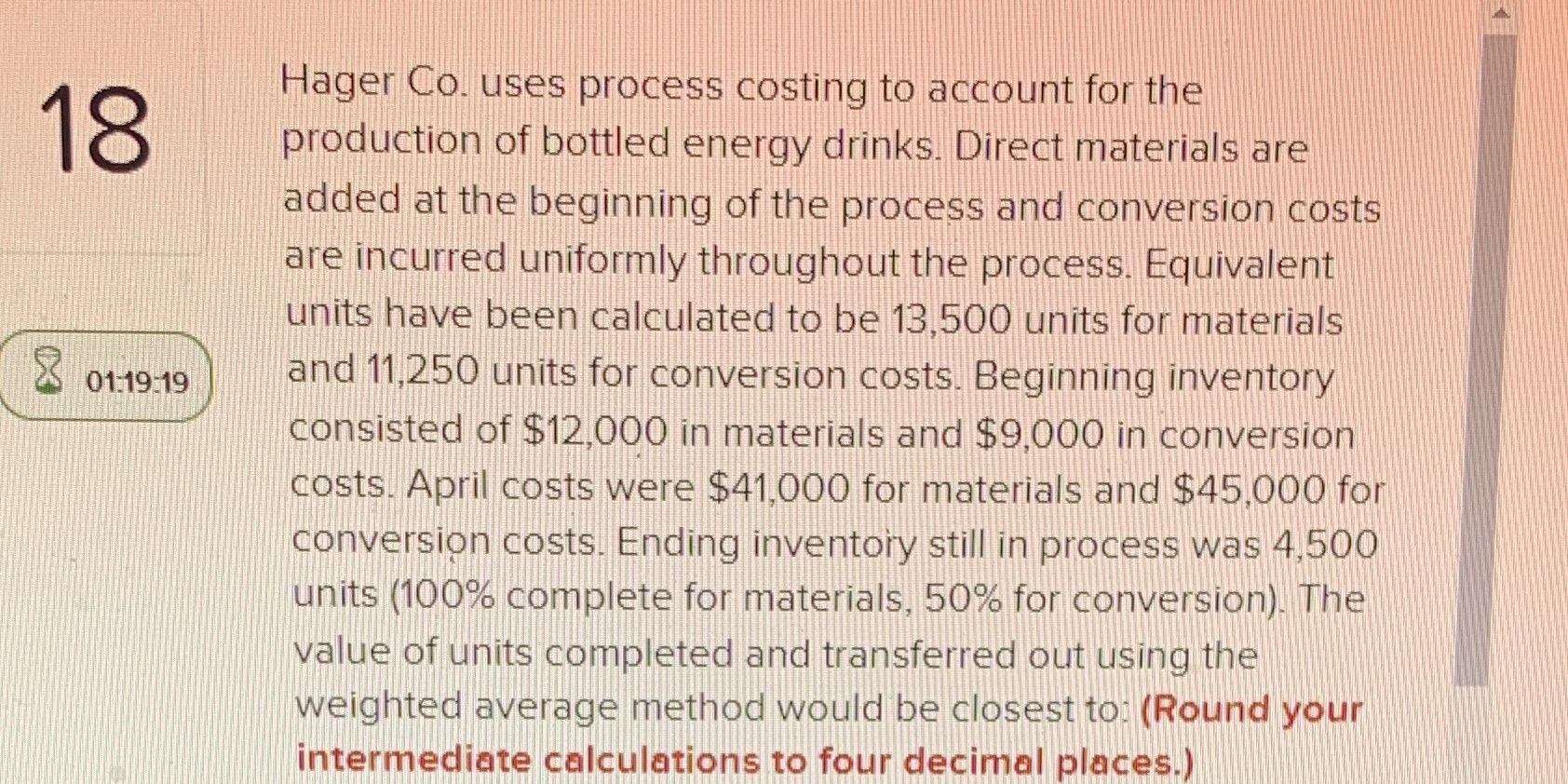 Hager Co. uses process costing to account for the