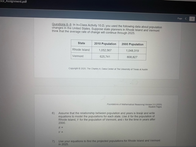 ace_Assignment.pdf Pape 4 Questions 6-8: In
