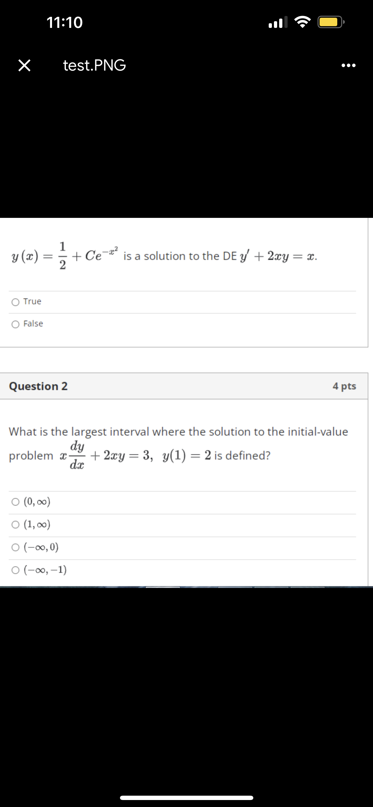 11:10 X test.PNG . . . y (x) = = + Ce is a