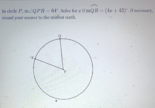 Full correct Answer please In circle P, mZQPR =