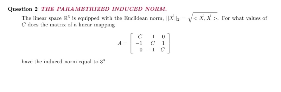 With steps Question 2 THE PARAMETRIZED INDUCED