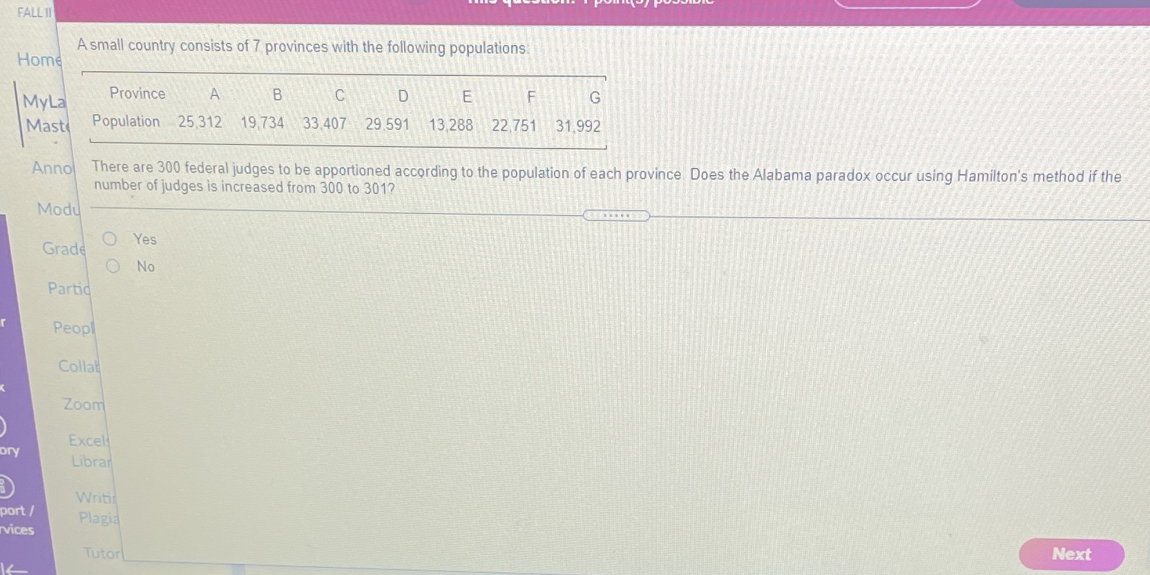 FALL II A small country consists of 7 provinces